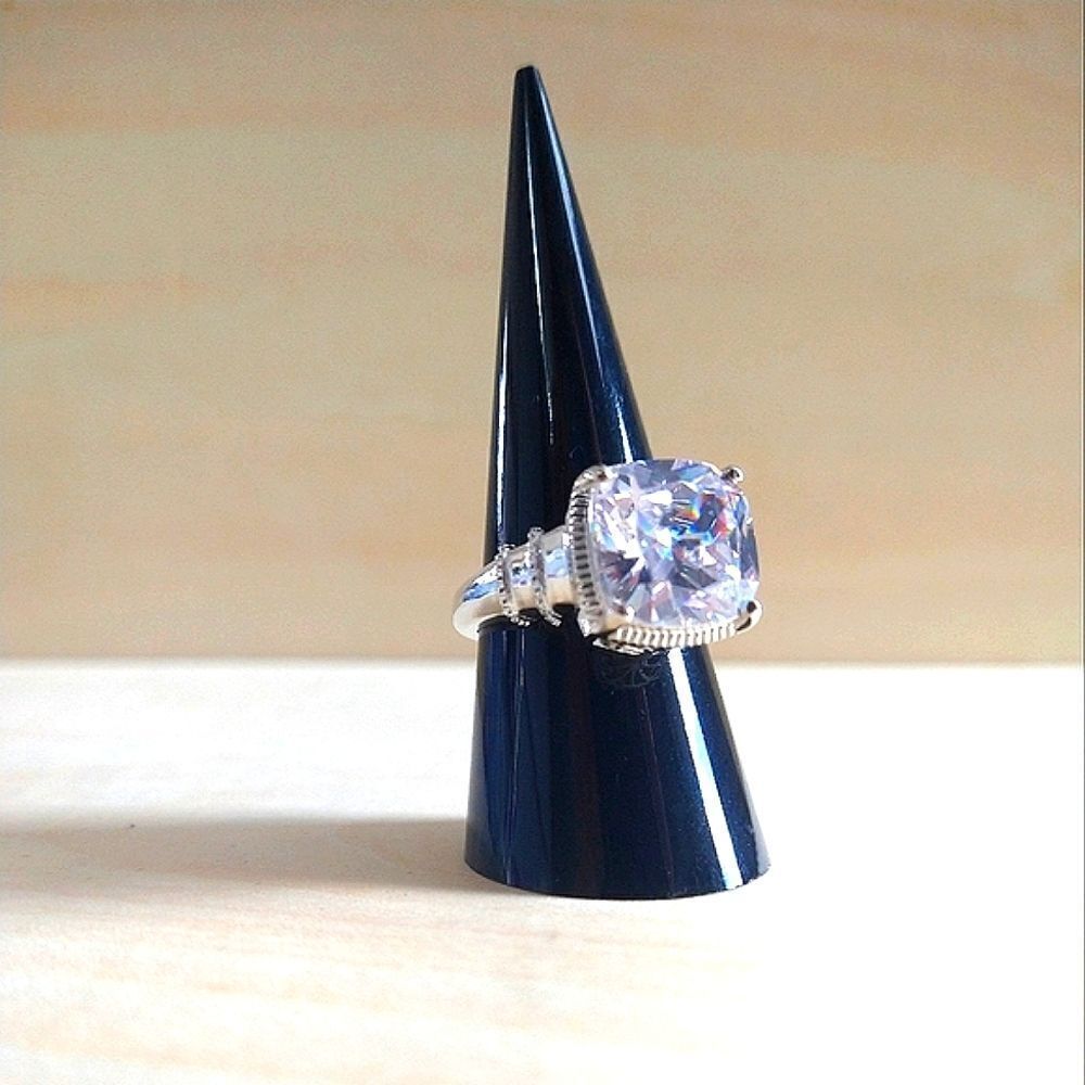 Simulated Diamond Ring in Sterling Silver